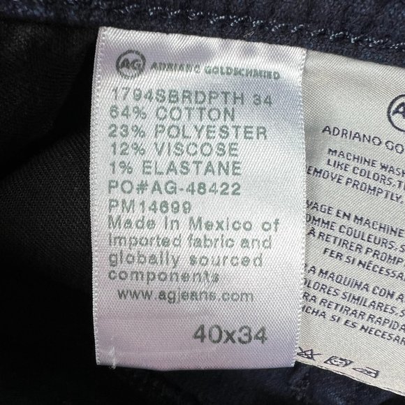 Adriano Goldschmied Pants 40 x 32* Everett Slim Straight Leg Dark Blue Chinos - Picture 7 of 16